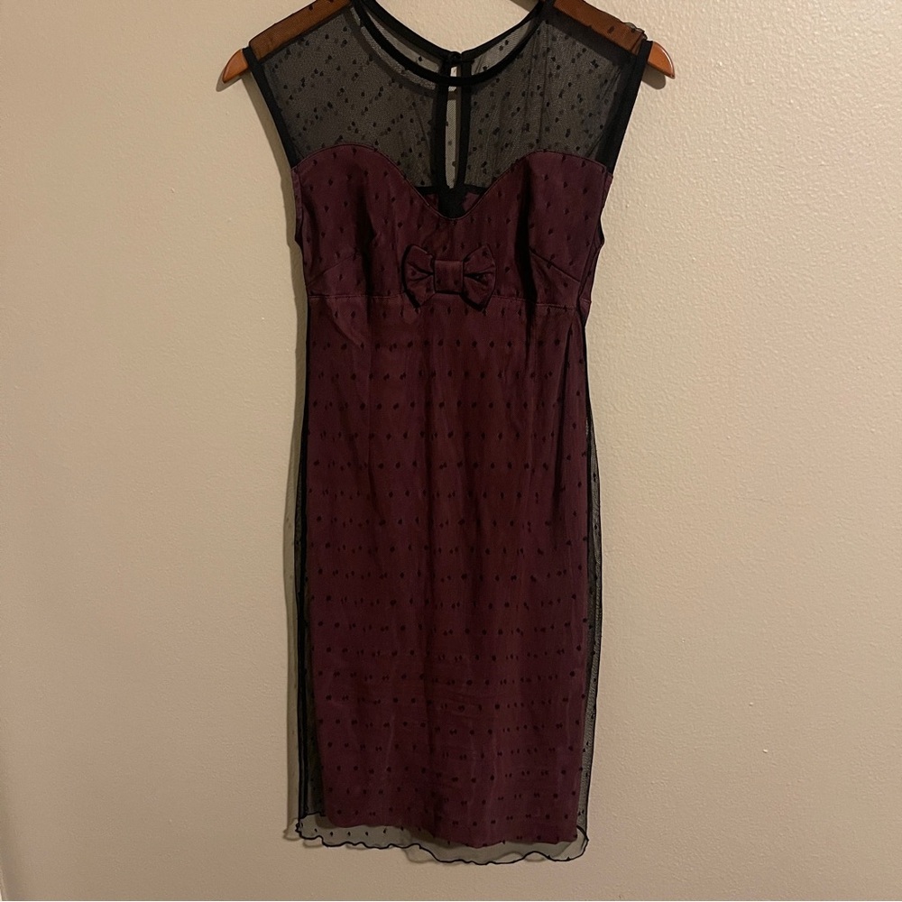 Rock Steady - Polka Dot Lace - Cap Sleeve - Sweetheart Dress - Sz M
